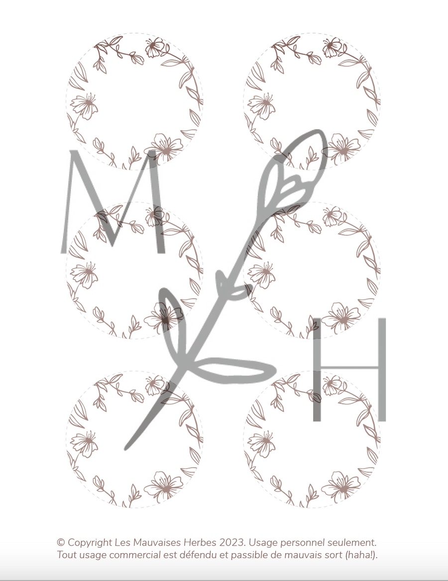 Étiquettes vierges à imprimer (format numérique) - Les Mauvaises Herbes