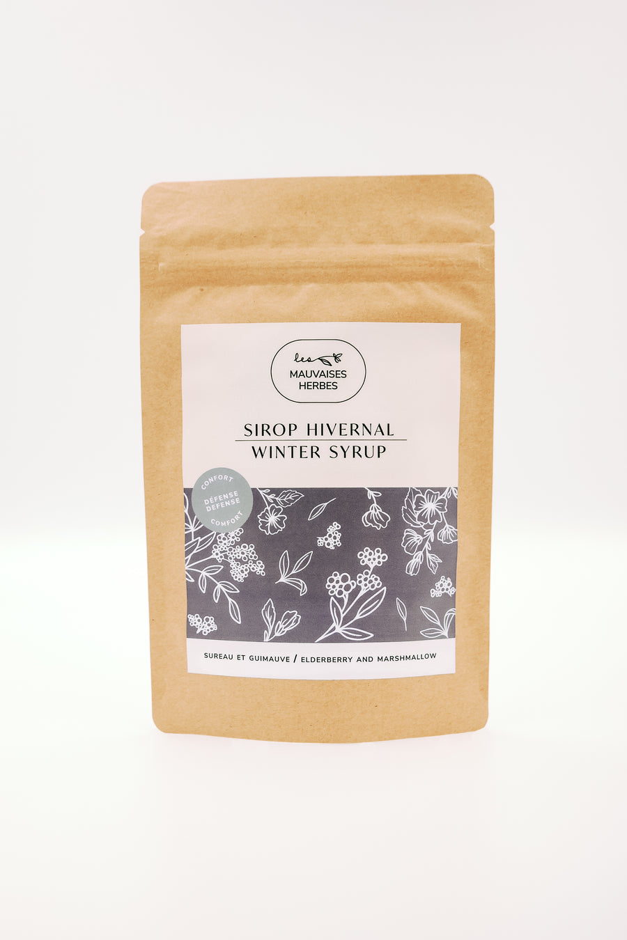 Mélange à sirop hivernal - sureau et guimauve - Les Mauvaises Herbes