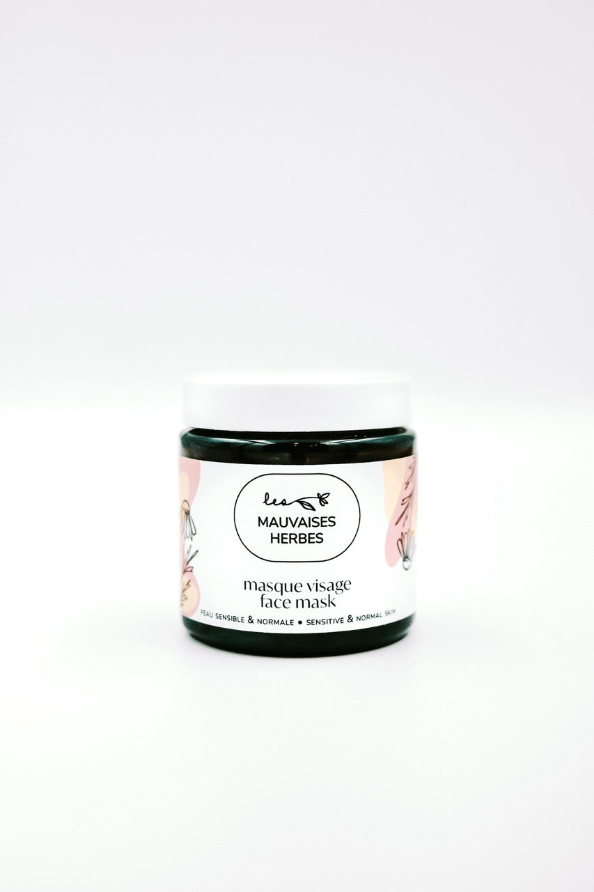Masque visage Camomille | peau sensible et normale - Les Mauvaises Herbes