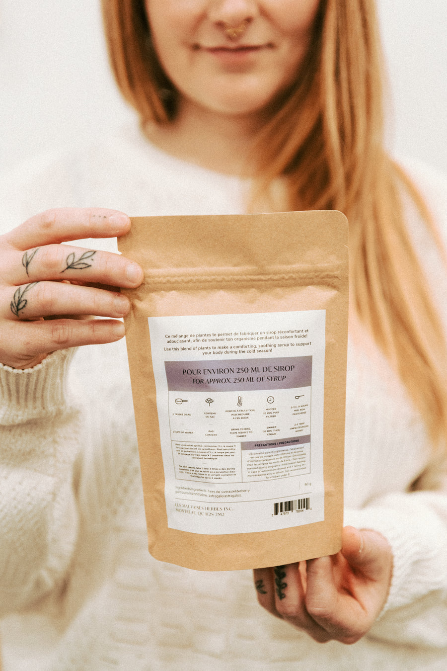 Mélange à sirop hivernal - sureau et guimauve - Les Mauvaises Herbes