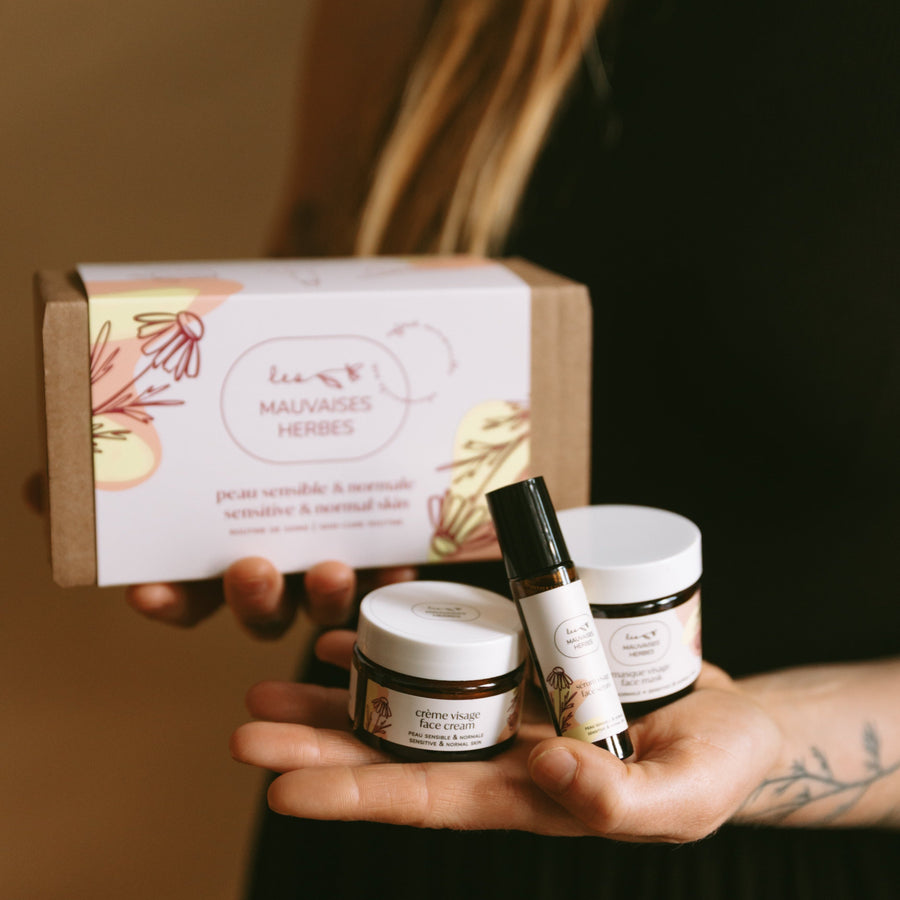 Coffret Camomille | peau sensible et normale - routine de soins - Les Mauvaises Herbes