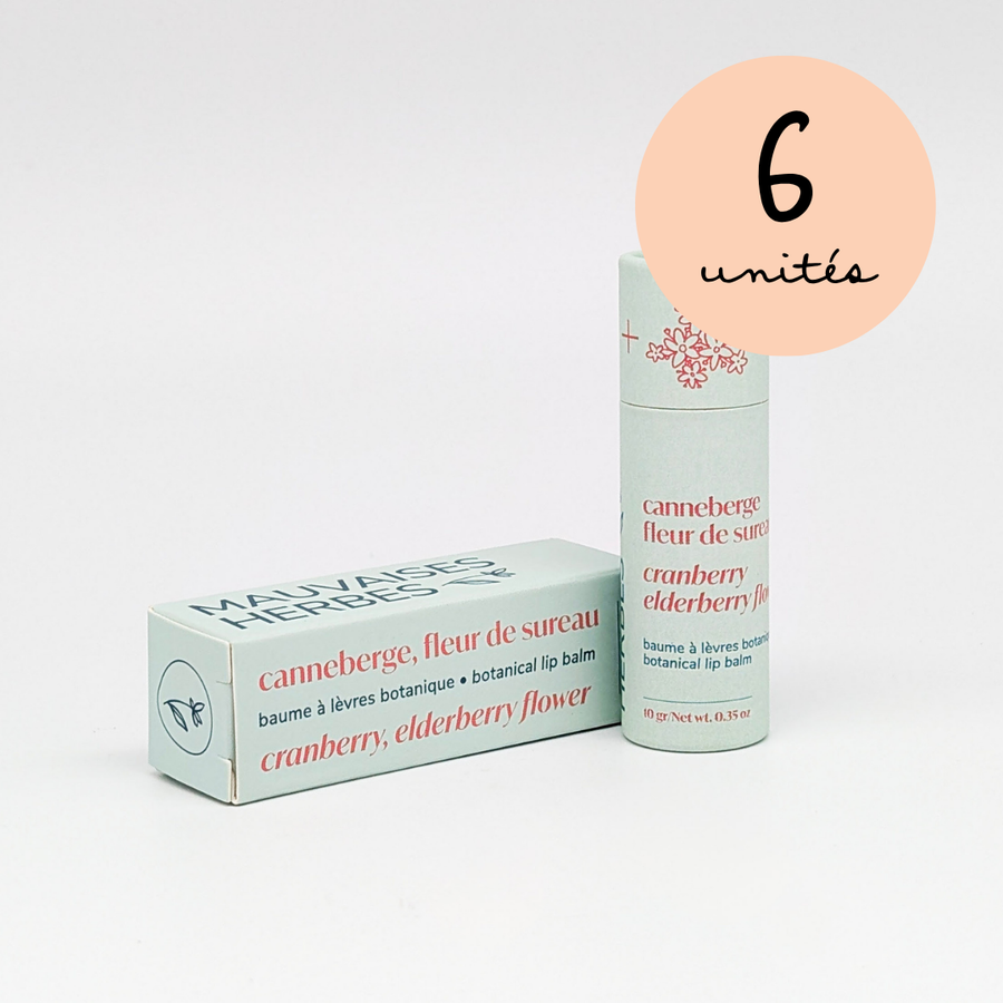 COMING SOON Baume à lèvres botanique | canneberge et fleur de sureau - WHOLESALE - Les Mauvaises Herbes