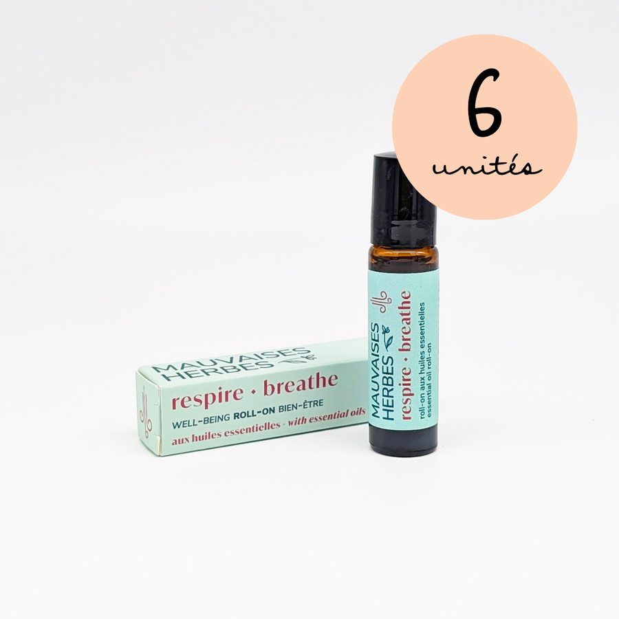 Respire | roll-on bien-être aux huiles essentielles - WHOLESALE - Les Mauvaises Herbes