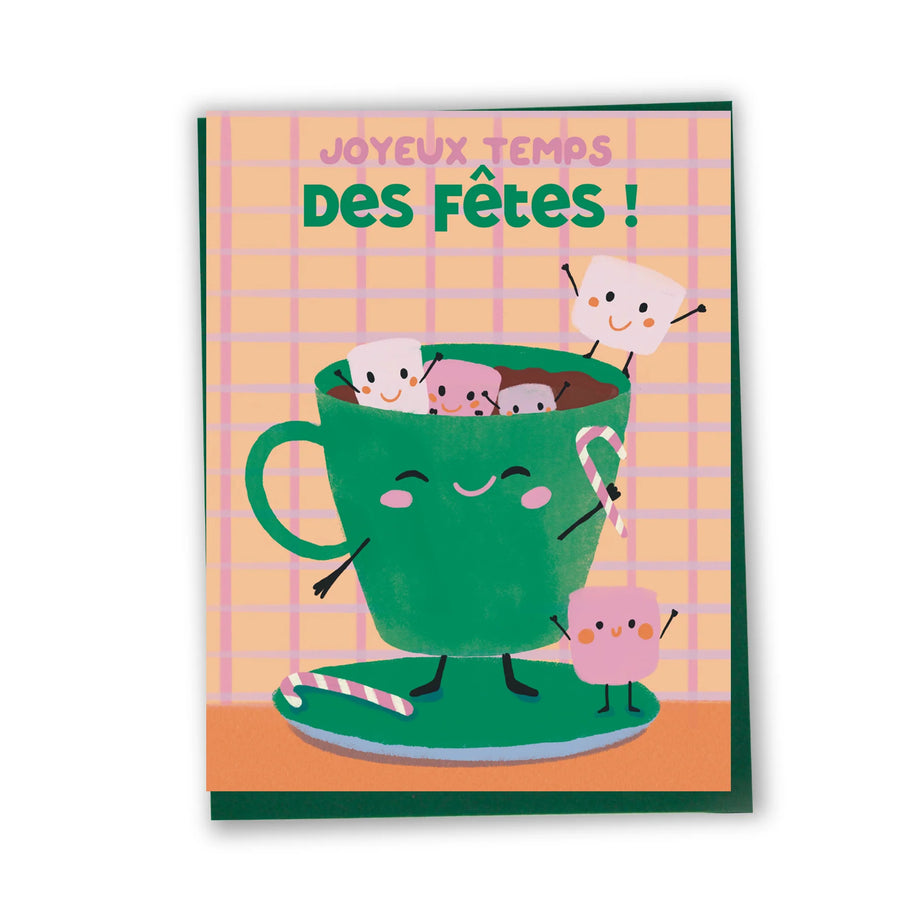 Chocolat chaud kawaii | Carte de souhait Liligraffiti- POS - Les Mauvaises Herbes