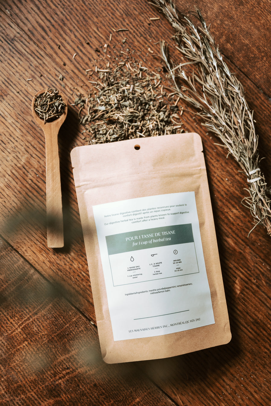 Tisane digestive - menthe et mélisse - Les Mauvaises Herbes