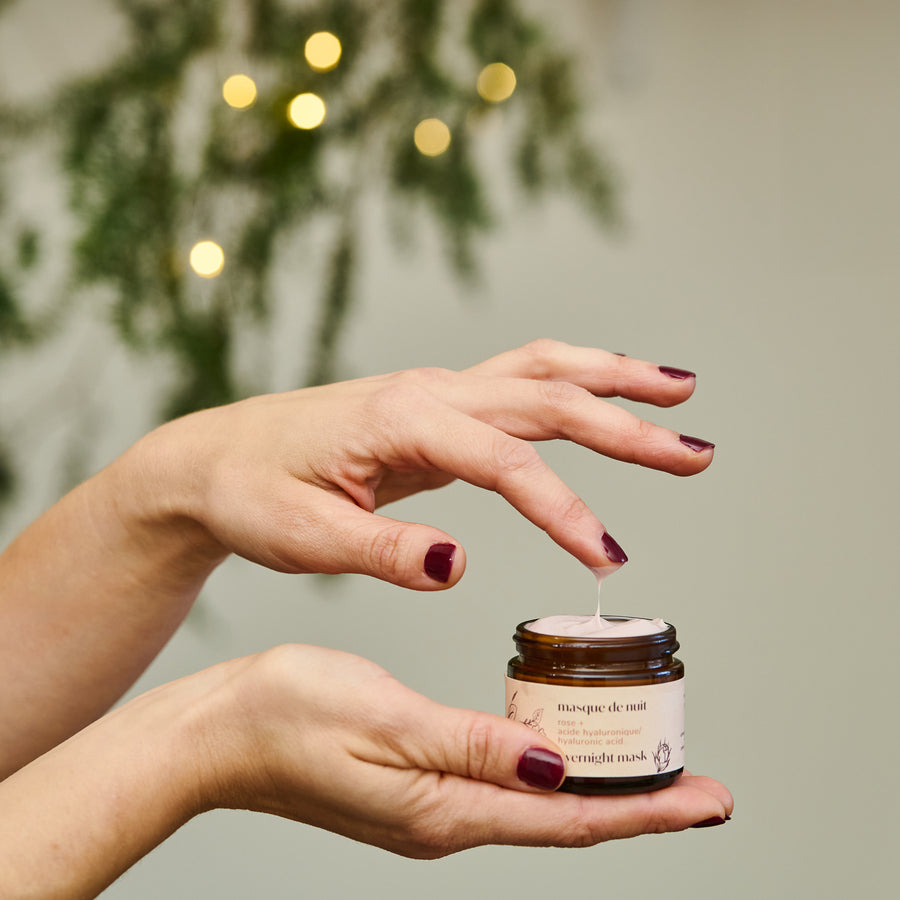 Masque de nuit - rose et acide hyaluronique | Édition limitée