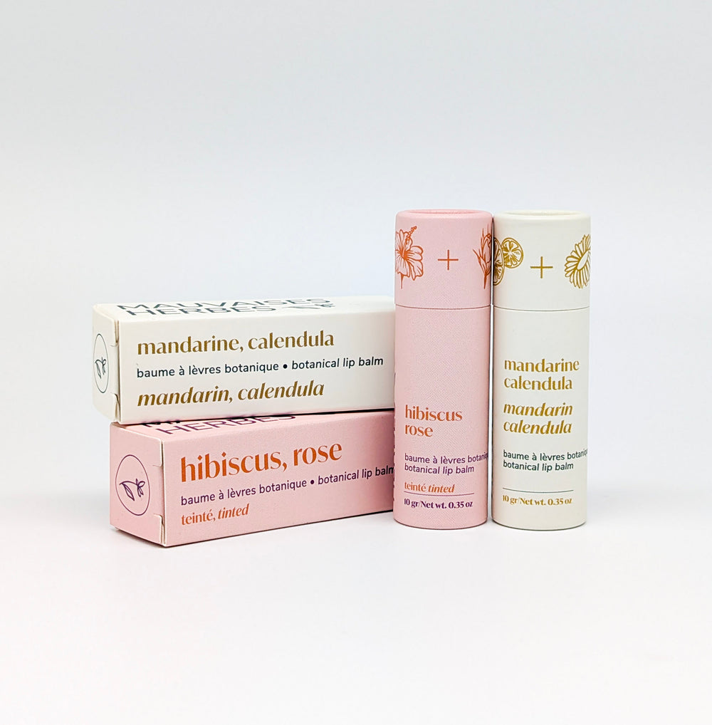 COMING SOON Duo de baumes à lèvres | teinté + mandarine & calendula - Les Mauvaises Herbes