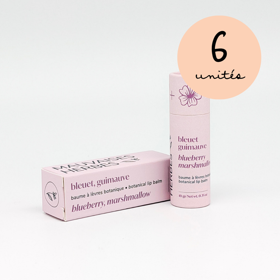 COMING SOON Baume à lèvres botanique | bleuet et guimauve - WHOLESALE - Les Mauvaises Herbes