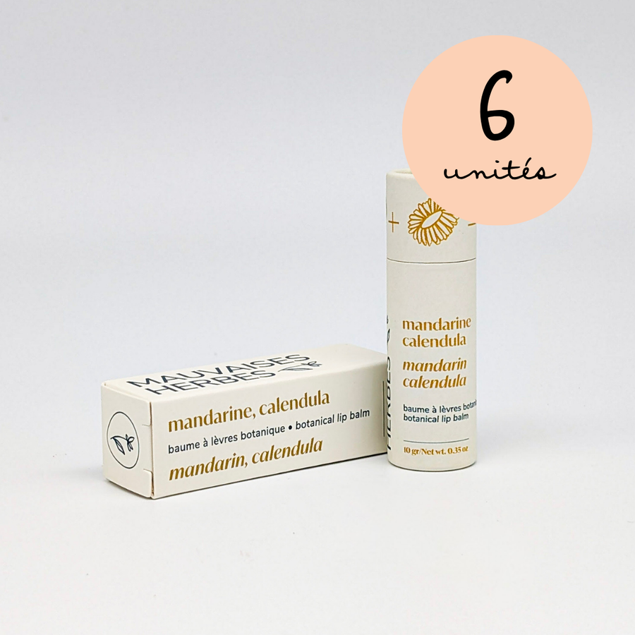 COMING SOON Baume à lèvres botanique | mandarine et calendula - WHOLESALE - Les Mauvaises Herbes