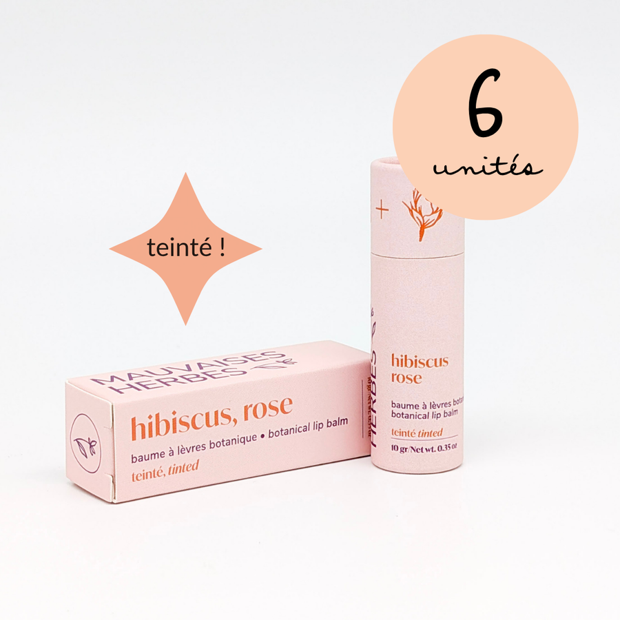 Baume à lèvres botanique teinté | hibiscus et rose - WHOLESALE - Les Mauvaises Herbes