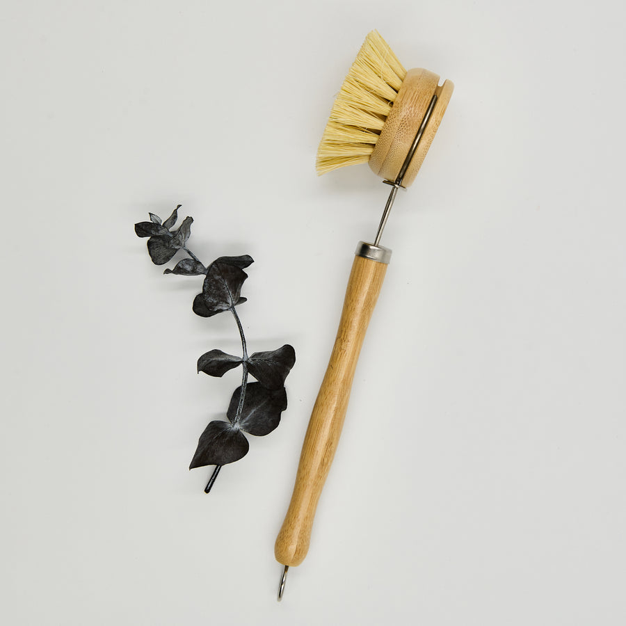 Brosse à vaisselle à tête rechargeable en bambou