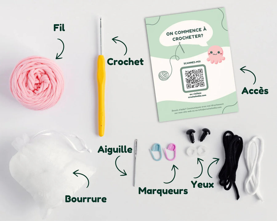 Kit de crochet | La baleine (niveau 2, facile)